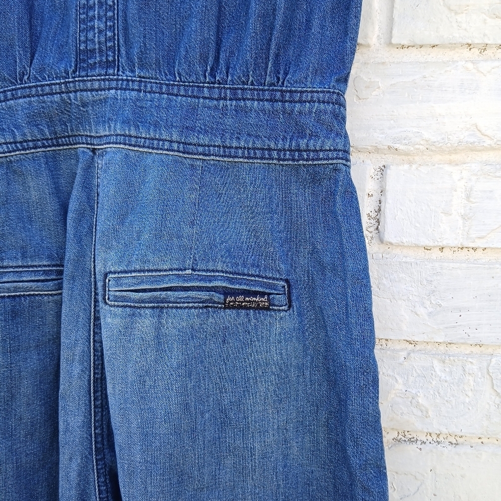 7 For ALL MANKIND Denim Jumpsuit Small - Picture 7 of 10